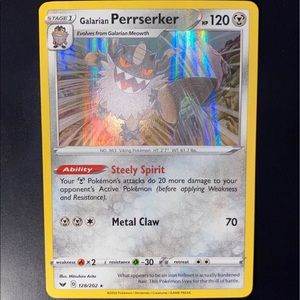 Galarian Perrserker Rare 128/202 Error COLLECTIBLE